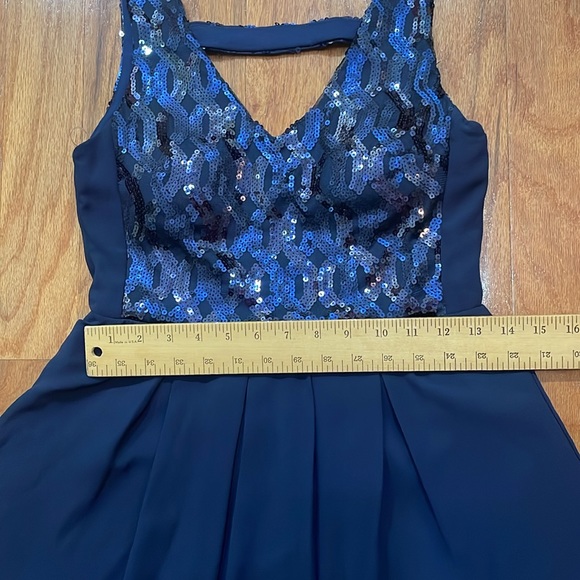 My Michelle Blue Dress Size 9 Sequins Fully Lined Sleeveless - Picture 5 of 12